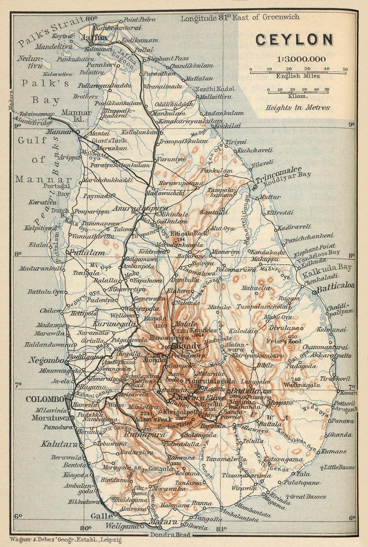Ceylon på kort
