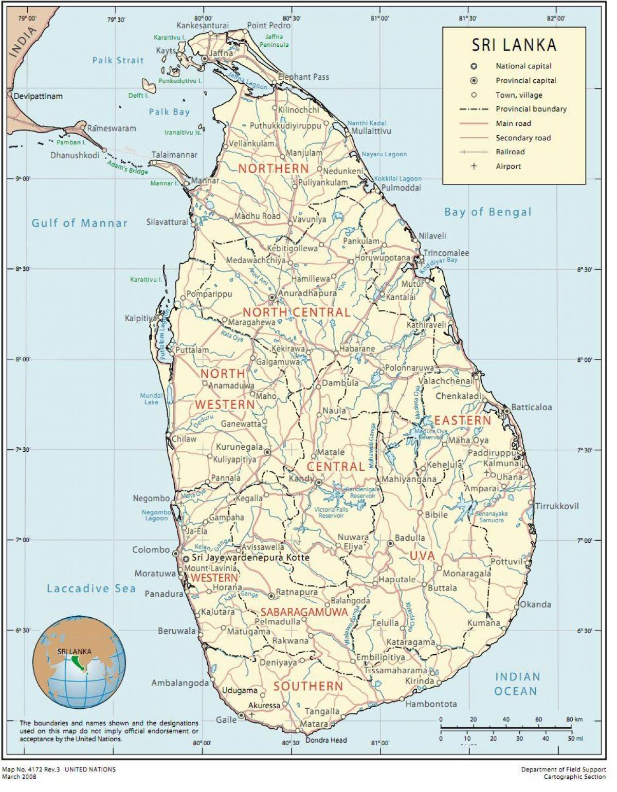 Sri Lanka root kort