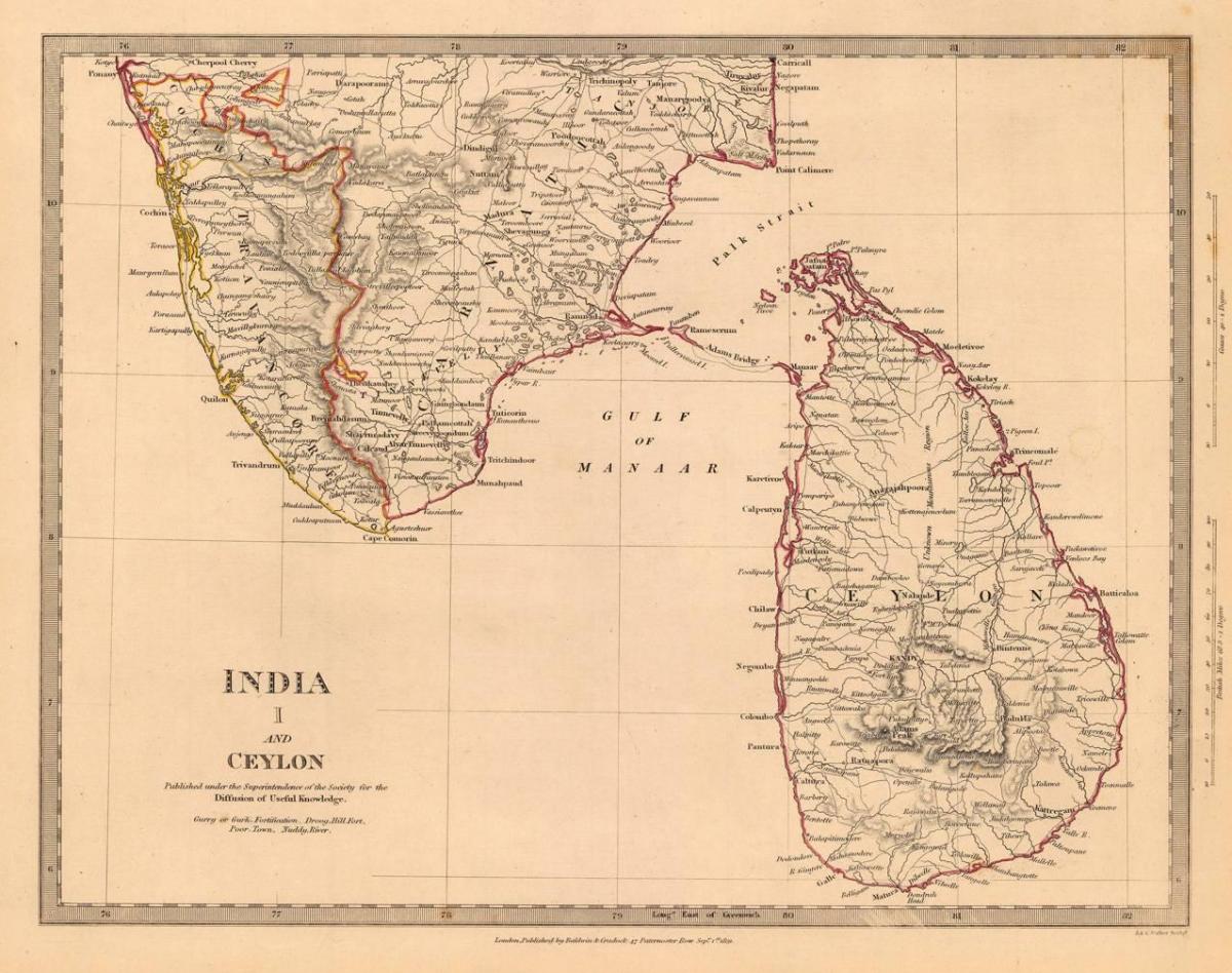 gamle Ceylon kort