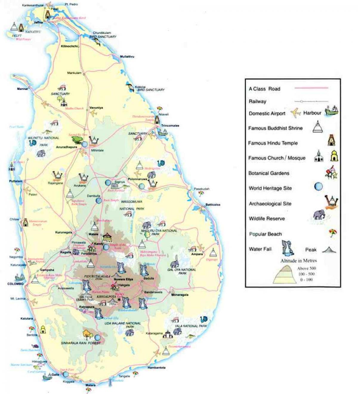 kort Sri Lanka kort oplysninger