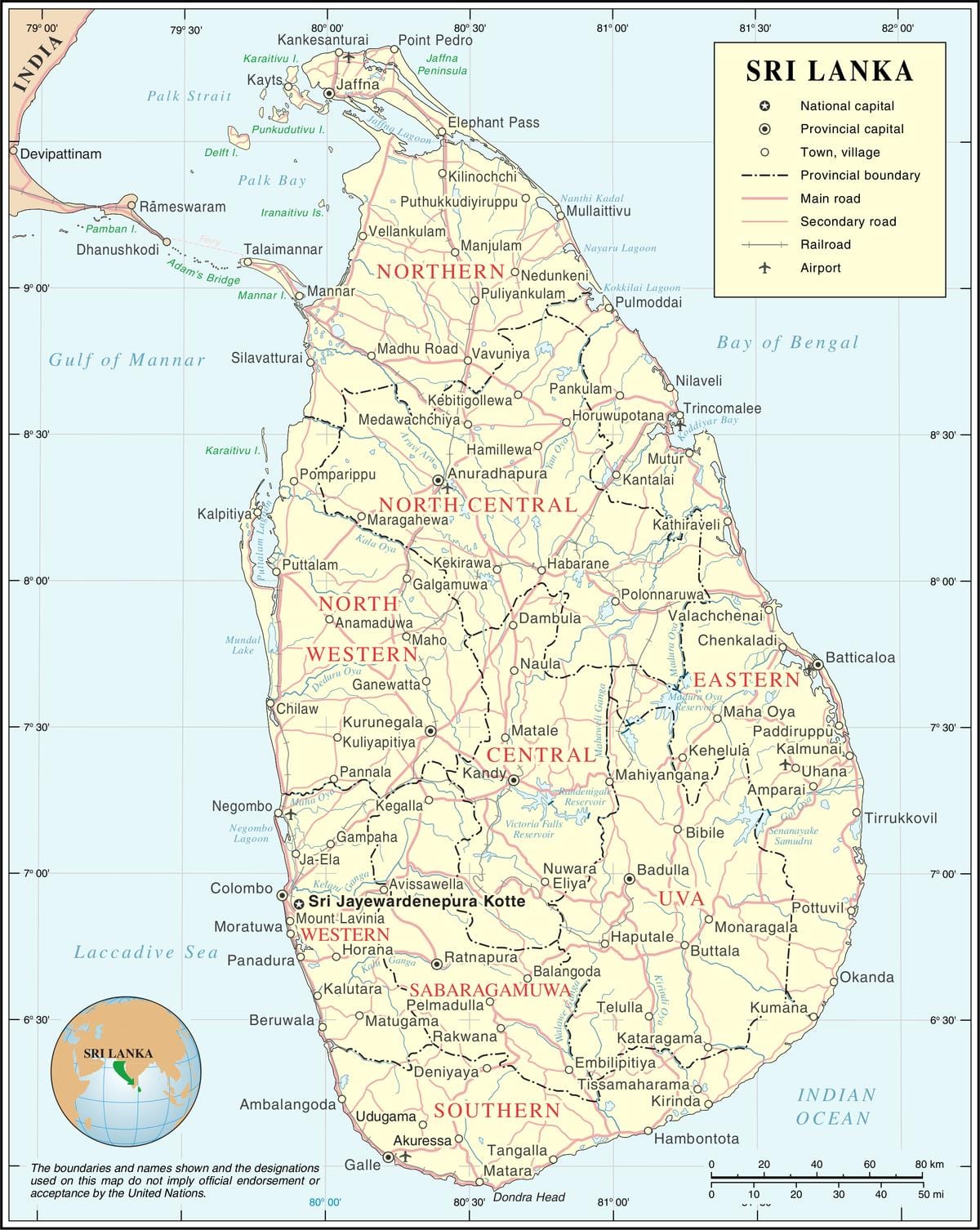 kort Sri Lanka by
