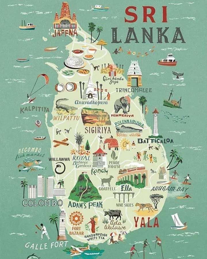 kort Sri Lanka kort plakat