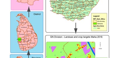 Kort over gn division kort Sri Lanka