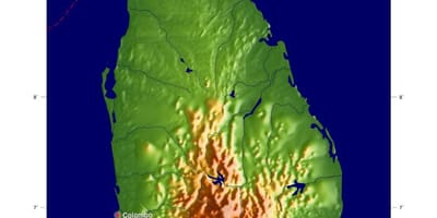 Kort Sri Lanka højde