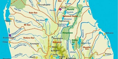 Kort Sri Lanka geografi