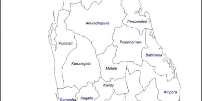 Sri Lanka kort tegning