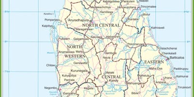 Kort Sri Lanka politiske